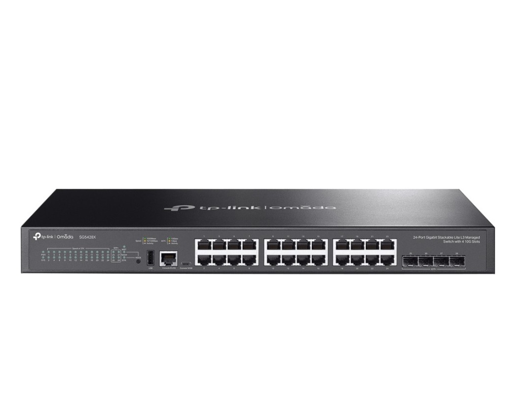 G5428X TP-Link S Omada 24-Port Gigabit Stackable Lite L3 Managed Switch with 4× 10G Slots