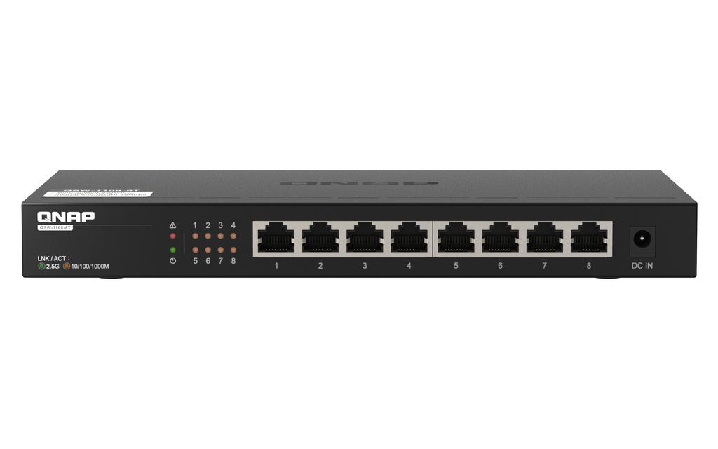 QSW-1108-8T QNAP  Upgrade Your QNAP Network to 2.5GbE Connectivity 8xPorts 8x2.5GbE 12V/1.5A