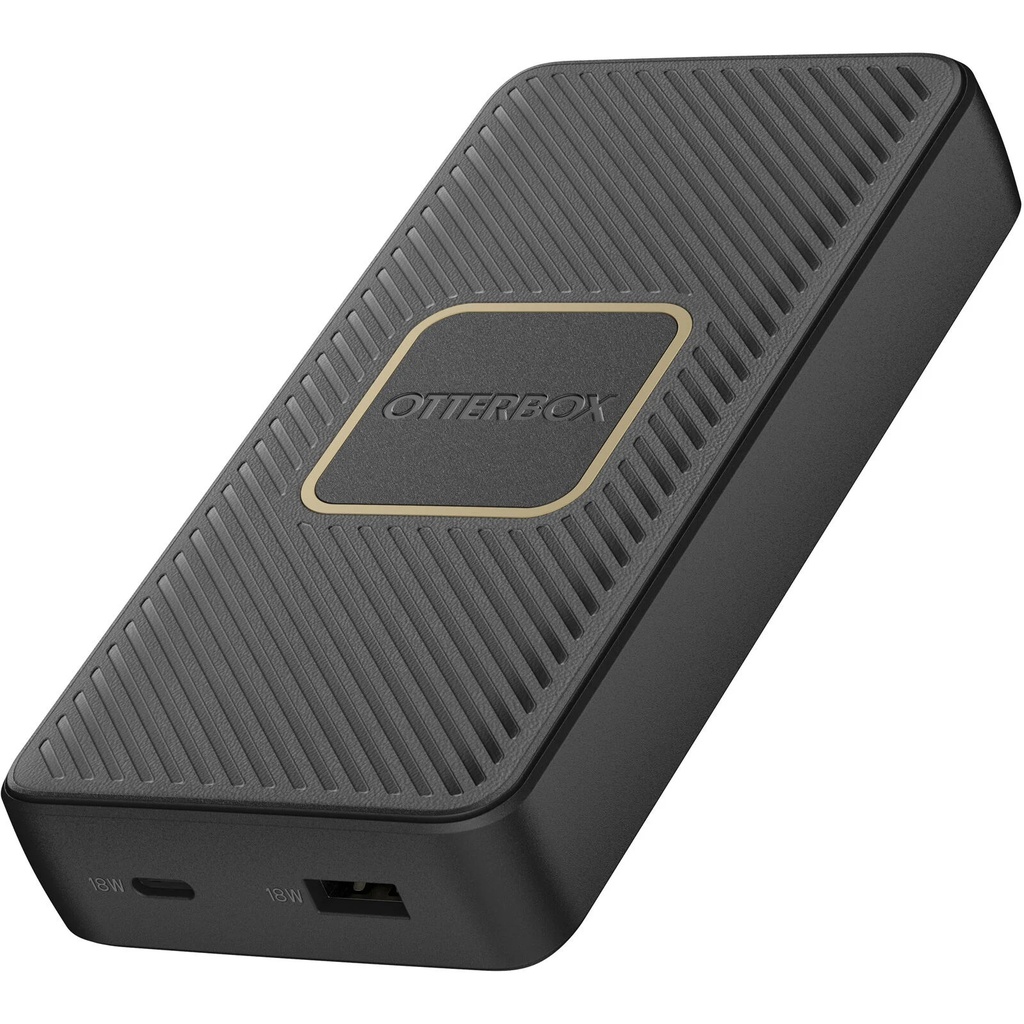 OtterBox Fast Charge Wireless Power Bank 15K mAh - Black (78-80640), Dual Ports (USB-C 18W  USB-A 18W), 10W Qi Wireless, Sleek, 2 Years Warranty