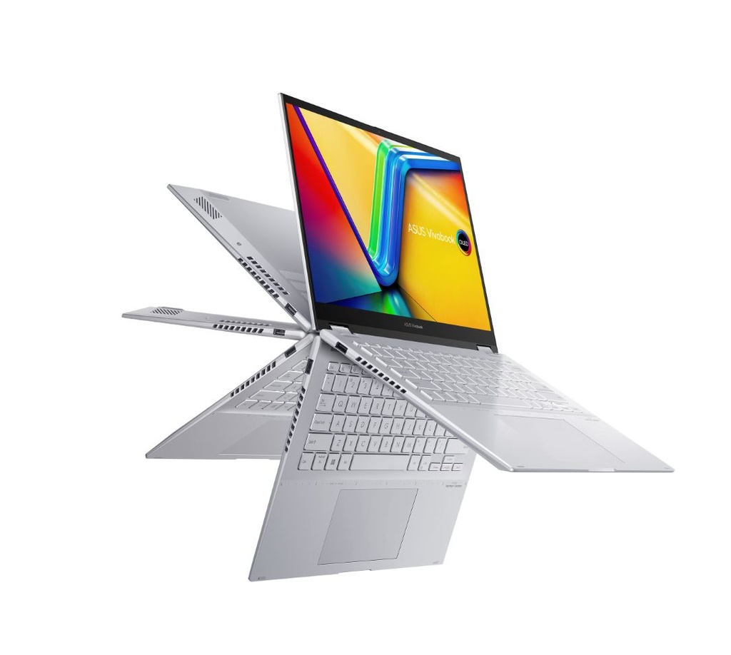 ASUS VivoBook S 14 Flip 2.8K OLED (2880x1800) 16:10 , 14" WUXGA 2 in1 Laptop, Ryzen 5 7530U, 16GB RAM, 512GB SSD, Win 11 Home, Notebook (LS)