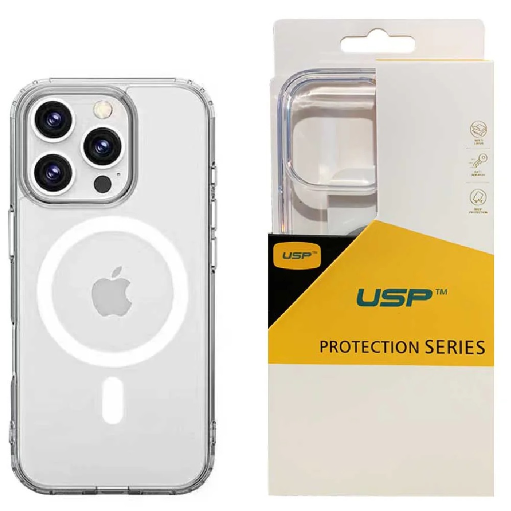 [6976552042130] 6976552042130 USP Apple iPhone 16 Pro Max (6.9") Clear Rock Shockproof Case with MagSafe - Ultra-Thin,Lightweight,Non-Slip,Multi-Layer, Strong And Durable Materials