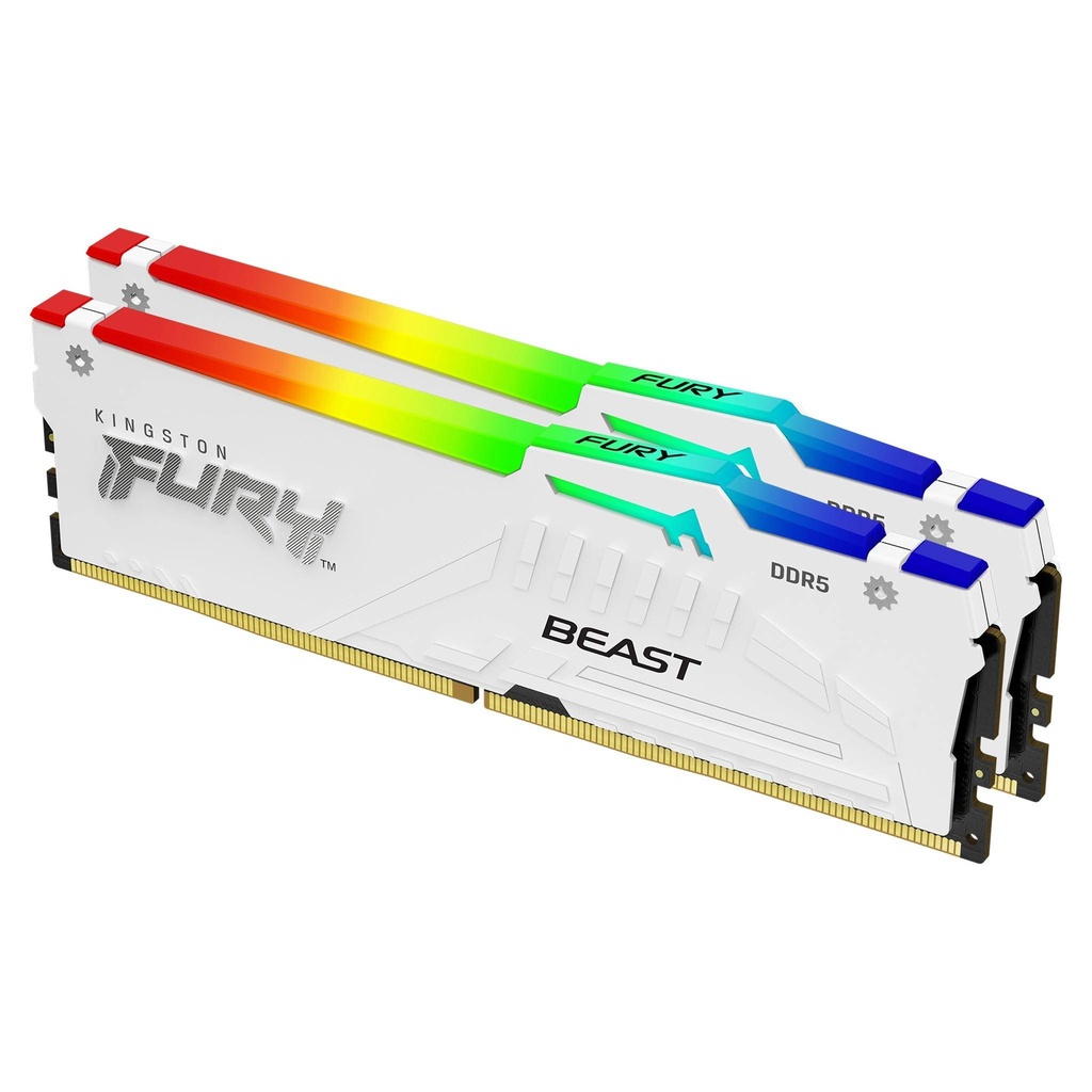 [KF560C40BWAK2-32] KF560C40BWAK2-32 Kingston Fury Beast White RGB XMP 32GB 6000MT/s DDR5 CL40 DIMM Desktop Gaming Memory Kit with 2 -