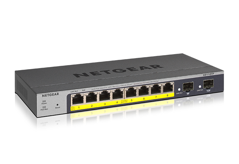 [GS110TP-300AJS] GS110TP-300AJS NETGEAR 8-port Gigabit Smart Managed Pro Switch with Cloud Management, ProSAFE Lifetime Warranty