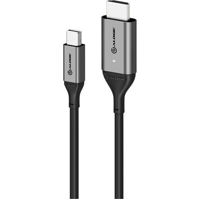 ALOGIC Ultra Mini DisplayPort 1.4 to HDMI 2.0 Cable - 4K 60Hz - ACTIVE - 2m - Space Grey