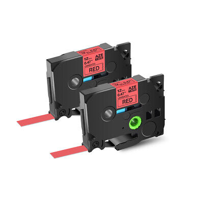 12MM BLACK ON RED TZ TAPE