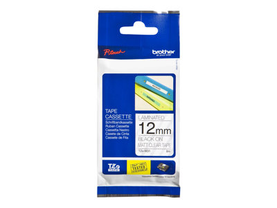 12MM BLACK ON CLEAR MATT TZE TAPE