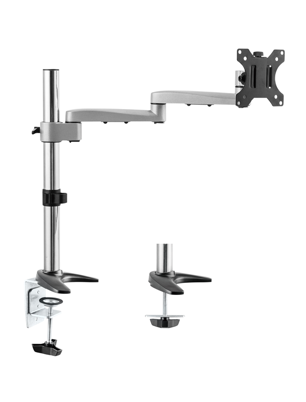 [9320301001515] 9320301001515 Astrotek Monitor Arm Desk Mount Height Adjustable Stand for Single LCD Display 23.8" 24" 27" 8kg 30° Tilt 180° Swivel 360° Pivot VESA 75x75 100x10