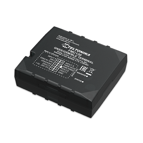 [4779027312514] Teltonika Hard Wired Fleet Management System - High Gain GNSS and IoT/GSM Antennas, Internal Backup Battery