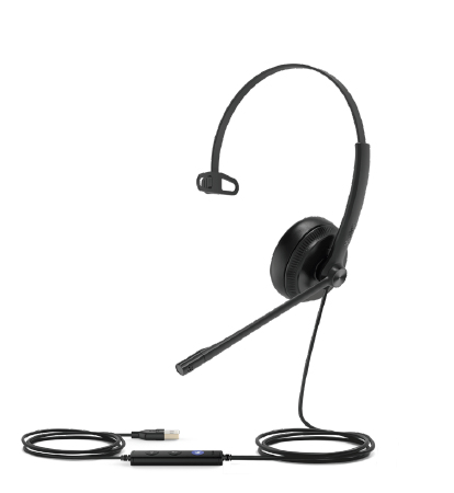[6938818307346] 6938818307346 Yealink UH34 Lite Mono Teams USB Headset, Lightweight, All Day Wearing Comfort, Ear Wideband Noise Cancelling Microphone, Foamy Ear Cushions, USB-A