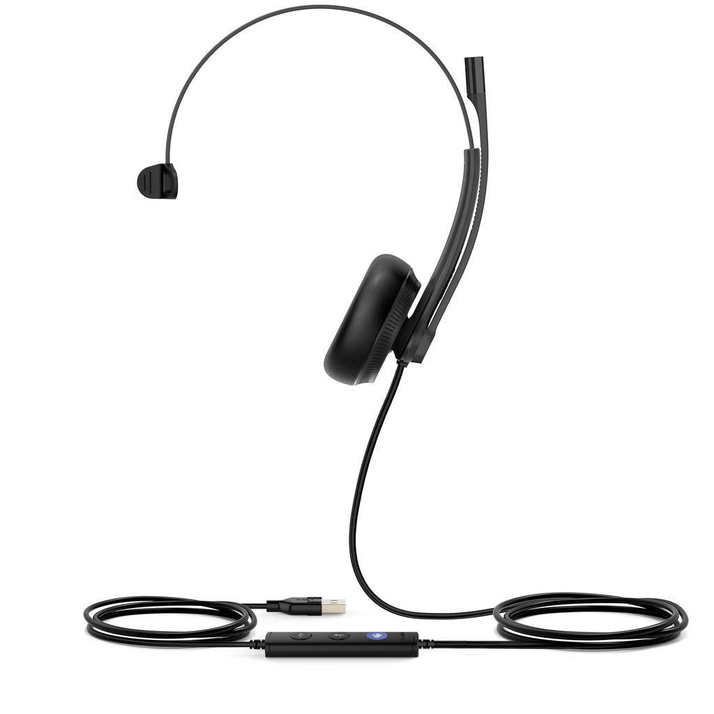 [6938818306622] 6938818306622 Yealink UH34 Mono Teams USB Headset, Lightweight, All Day Wearing Comfort, Ear Wideband Noise Cancelling Microphone, Leather Ear Cushions, USB-A