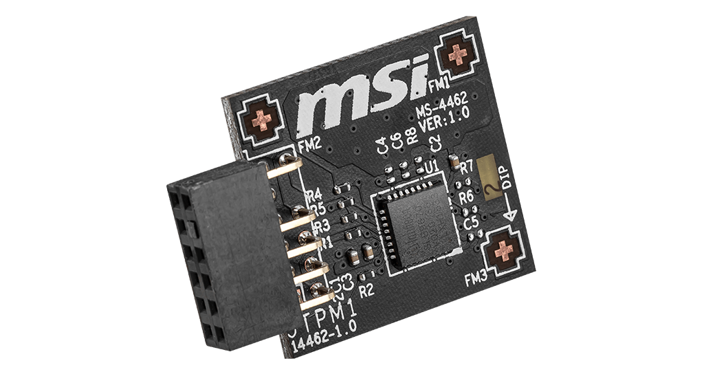 [4719072806675] MSI TPM 2.0 Module (MS-4462) SPI Interface, 12-1 Pin, Supports MSI Intel 400 Series Motherboards and MSI AMD 500 Series Motherboards