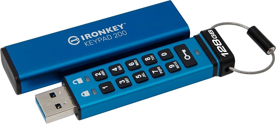 128GB IronKey Keypad 200, FIPS 140-3 Lvl 3 (Pending) AES-256 Encrypted