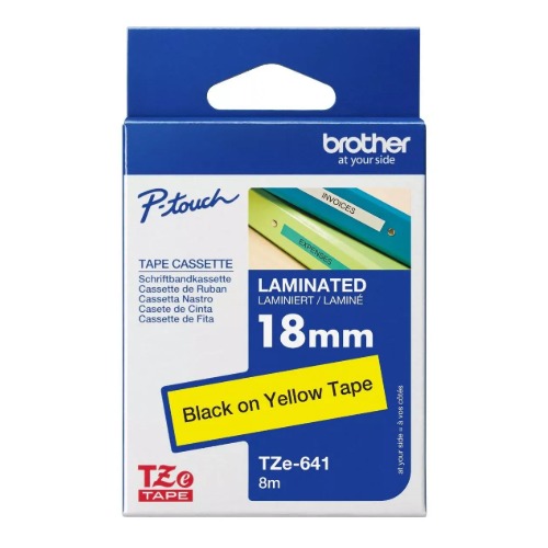 [COB-TZEFX641] COB-TZEFX641 Brother TZE-FX641 - 18MM BLACK ON YELLOW FLEXIBLE TZ TAPE