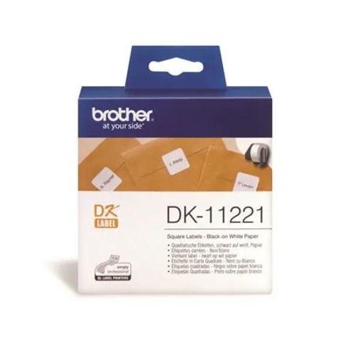 [COB-DK11221] COB-DK11221 Brother DK-11221 - WHITE 23MM X 23MM DIE-CUT SQUARE PAPER LABEL 1000 LABELS PER ROLL