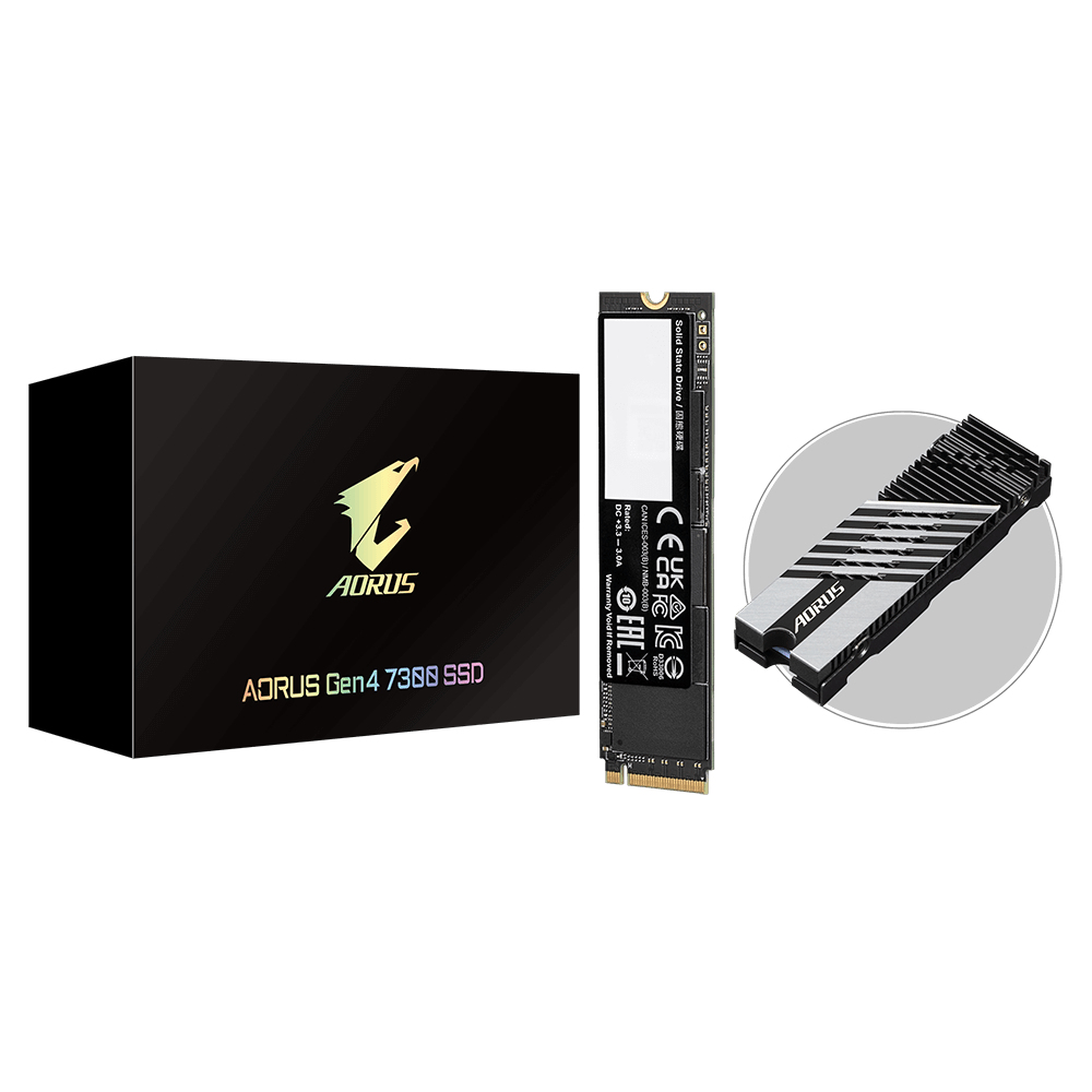 [4719331851651] 4719331851651 Gigabyte AORUS Gen4 7300 M2 SSD 2TB PCI-Express 4.0 x4, NVMe 1.4, Sequential Read ~7300 MB/s, Sequential Write ~6850 MB/s