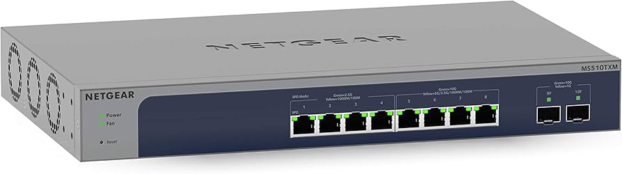 NETGEAR 8-Port Multi-Gigabit/10G Ethernet Smart Managed Pro Switch with 2 SFP+ Ports (MS510TXM)