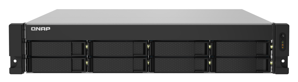 2U 12-Bay rackmount NAS, Intel Celeron N5095 quad-core, 8 GB onboard not expandable, 12 x 3.5"/2.5" SATA 6Gb/s drive bays, 2 x 2.5GbE