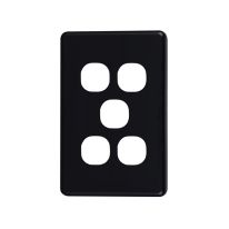 Classic 5 Gang Switch Cover  - Black