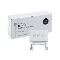 Classic 3 Gang Switch 250V 16AX - Horizontal - 10 Pack with 10 FREE C-Clips