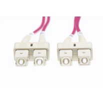 0.5m SC-SC OM4 Multimode Fibre Optic Patch Cable: Erika Violet