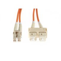 1m LC-SC OM1 Multimode Fibre Optic Cable: Orange