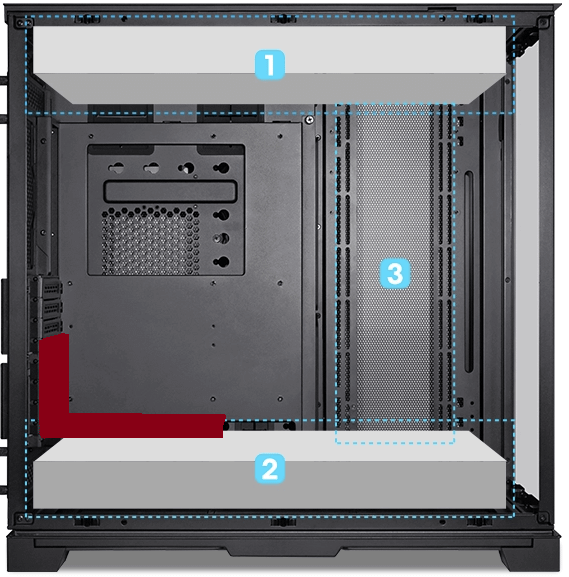 Lian Li VG4-4-V2X Universal 4 Slots Vertical GPU Kit with Gen 4 Riser - Black