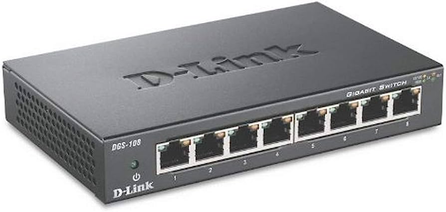 DGS-108 8-Port Gigabit Desktop Switch (Metal Housing)