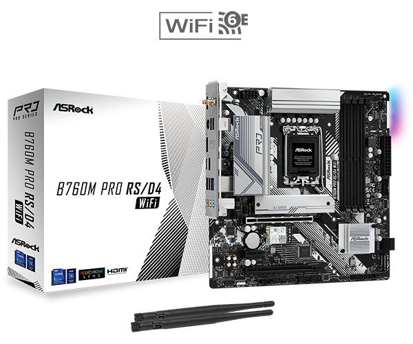 B760M Pro RS/D4 WiFi LGA1700 DDR4 Micro ATX Motherboard