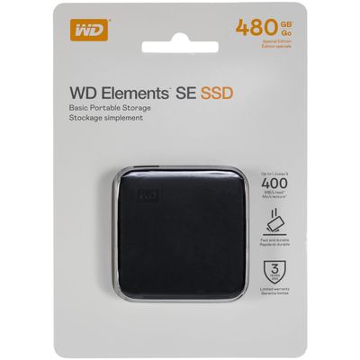 N4800ABK WD Elements SE Portable 480GB 2.5" 400MB/S SSD - Black WDBAY-WESN