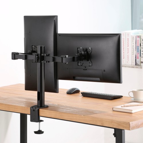 [LDT33-C024] Dual Monitors Affordable Steel Articulating Monitor Arm 17"-32"