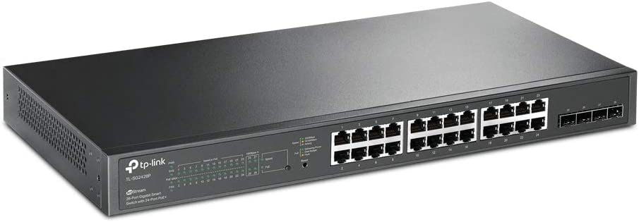 G2428P TL-S JetStream 28-Port Gigabit Smart Switch with 24-Port PoE+