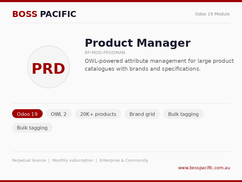 [BP-MOD-PRODMAN] BOSS Pacific Product Manager (prodman)
