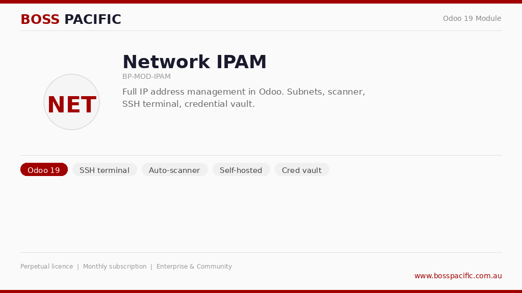 [BP-MOD-IPAM] BOSS Pacific Network IPAM