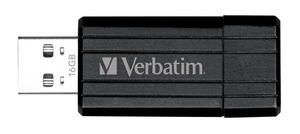 USV-49063 Verbatim Store'n'Go Pinstripe USB 2.0 Drive 16GB, Slim Retractable Design, 2 Years Limited Warranty (Black)