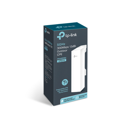NWTL-CPE510 TP-Link CPE510 5GHz 300Mbps 13dBi Outdoor CPE Access Point up to 27dBm, 2T2R, 802.11a/n, 16dBi Directional Antenna, Weatherproof
