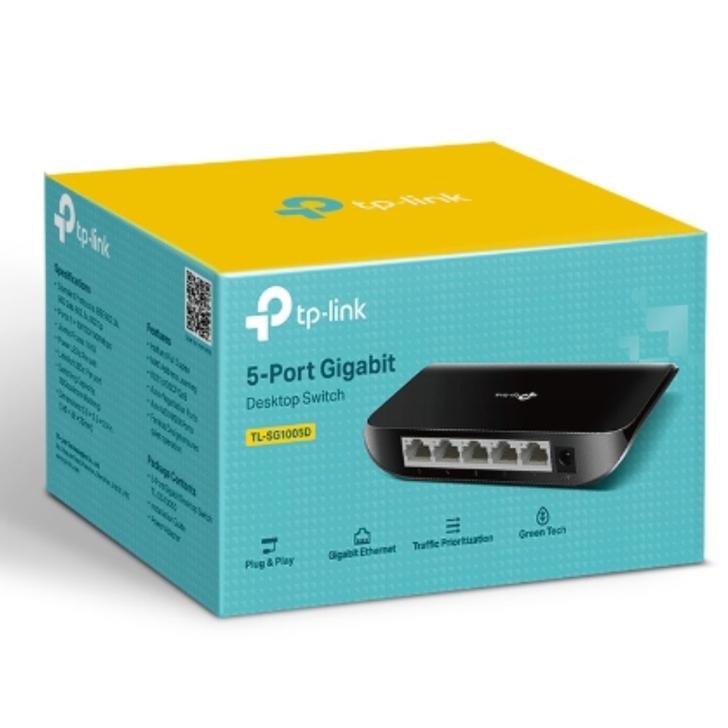 NWTL-SG1005D TP-Link TL-SG1005D 5-port Desktop Gigabit Switch, 5 10/100/1000M RJ45 ports, plastic case,Supports Auto MDI / MDIX