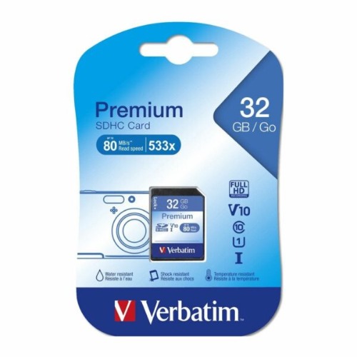FMSD32GBC10 Verbatim SDHC 32GB (Class 10) Up to 45MB/Sec 300X read speed
