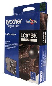 COB-LC67BK Brother LC-67BK Black Ink Cartridge- DCP-385C/395CN/585CW/6690CW/J715W, MFC-490CW/5490CN/5890CN/6490CW/6890CDW/790CW/795CW/990CW- up to 450 pa