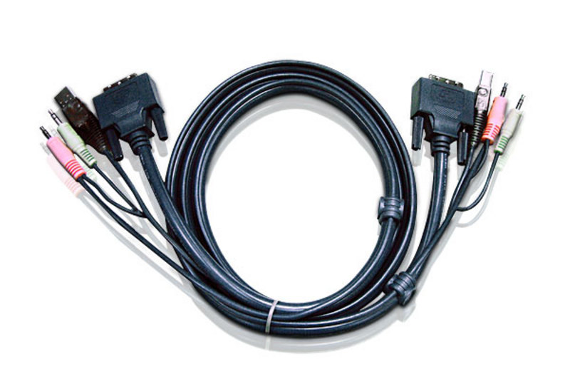 KVA-2L-7D02U Aten KVM Cable 1.8m with DVI-D (Single Link) USB & Audio to DVI-D (Single Link), USB & Audio