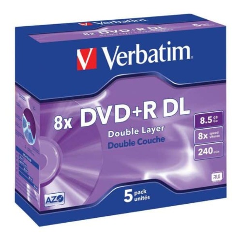 CMVD43667 Verbatim DVD+R DL 8.5GB 25Pk White Wide Inkjet 8x