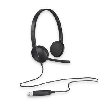 [SPLT-H340] SPLT-H340 Logitech H340 Plug-and-Play USB Headset with Noise Cancelling Microphone Comfort Design for Windows Mac Chrome 2yr wty Headphones