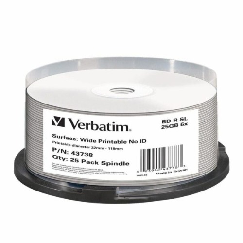 CMV43738 Verbatim Blu-Ray BD-R 25pk 25GB, 6x, Spindle