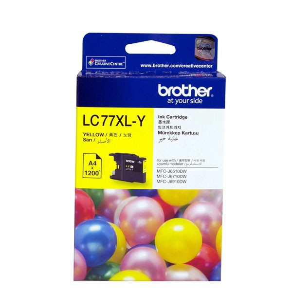 COB-LC77XLY Brother LC-77XLY Yellow Super High Yield Ink Cartridge- MFC-J6510DW/J6710DW/J6910DW/J5910DW - up to 1200 pages