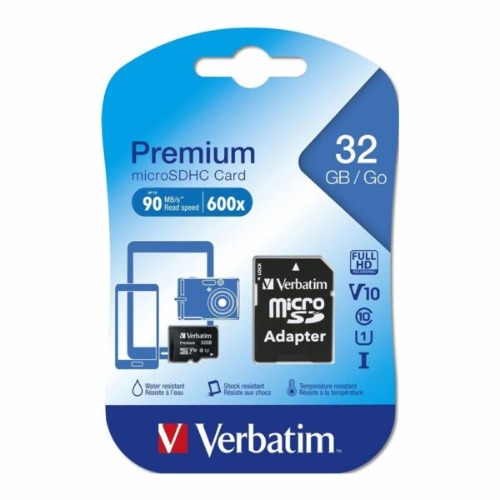 FMV-44083 Verbatim 32GB MicroSD SDHC SDXC Class10 UHS-I Memory Card 45MB/s Read 10MB/s Write 300X Read Speed with standard SD adaptor