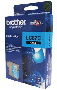 COB-LC67C Brother LC-67C Cyan Ink Cartridge- to suit DCP-385C/395CN/585CW/6690CW/J715W, MFC-490CW/5490CN/5890CN/6490CW/6890CDW/790CW/795CW/990CW- up to 325 page