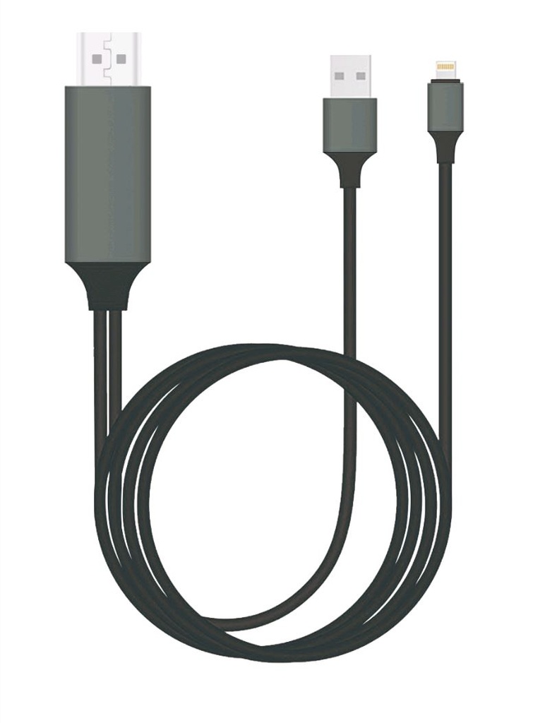 CBGEN-CABLIGHTNINGTV 8Ware HDMI to Lightning 2m Cable for iPhone & iPad Plug & Play lightning device to HD TV or Monitor Retail Packaging