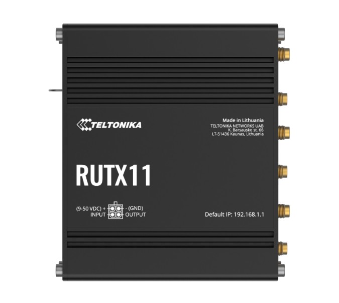 NHT-RUTX11 Teltonika RUTX11 Industrial Cellular Router, 4G LTE CAT 6, Dual SIM with auto failover, Backup WAN, Dual Band WiFi, Bluetooth LE, PSU included