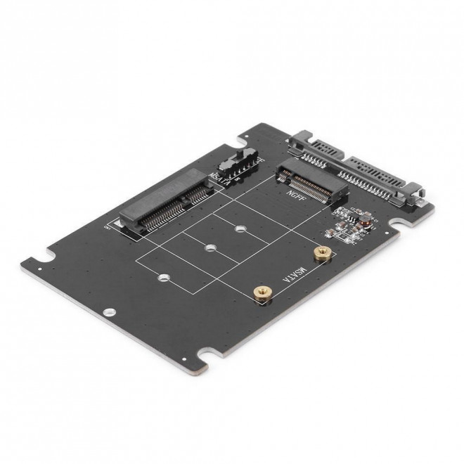 HXSI-SA207 (LS)Simplecom SA207 mSATA + M.2 (NGFF) to SATA 2 In 1 Combo Adapter