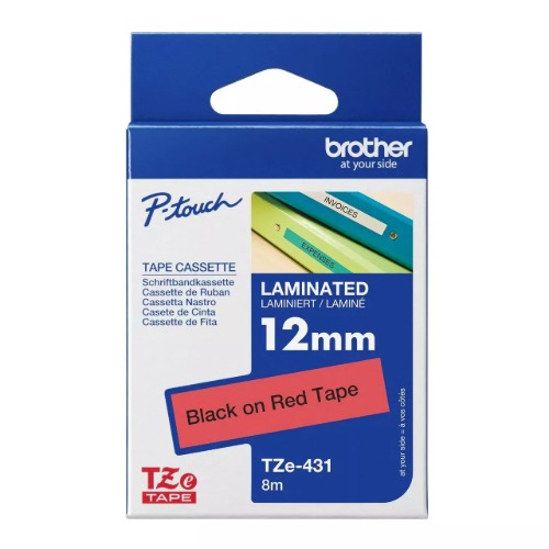 COB-TZE-431 Brother TZE-431 12MM BLACK ON RED TZE TAPE