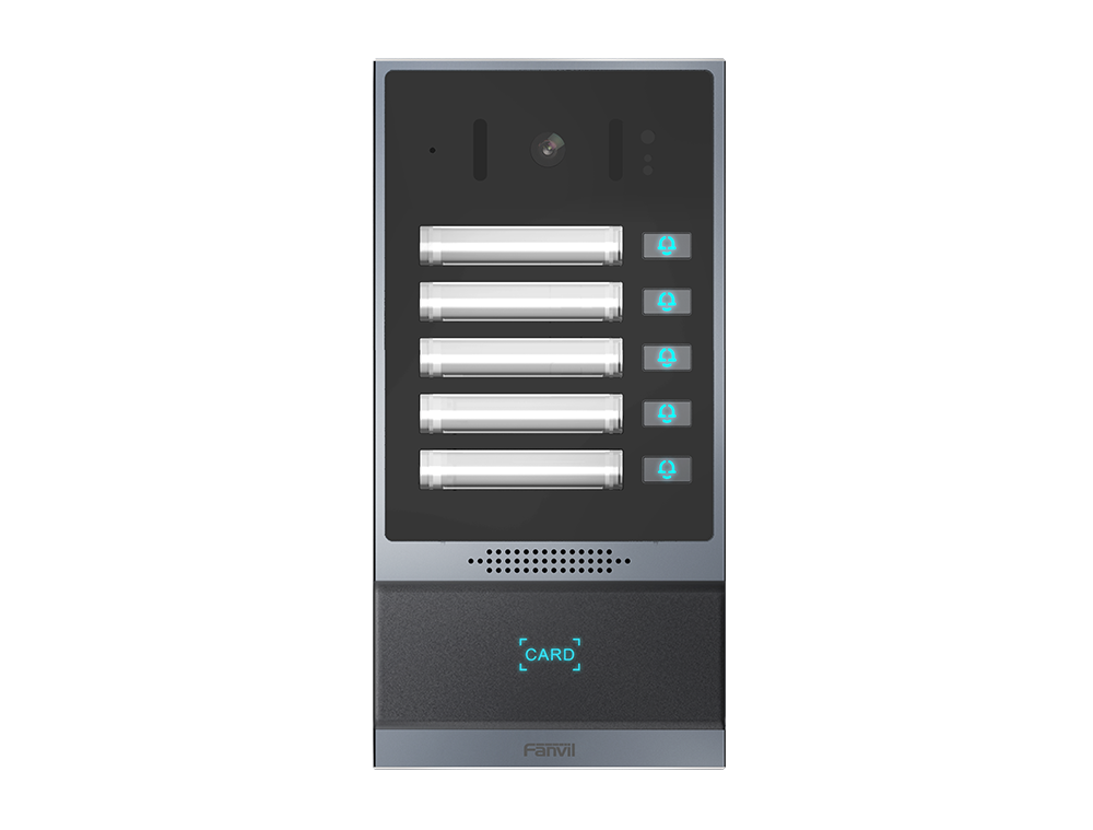 IPF-I63 Fanvil i63V SIP video door phone, 2MP camera, 5 speed-dial buttons, RFID/NFC access control, PoE, IP66 IK07, ONVIF, TF card